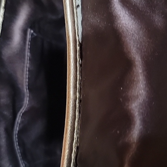 Coach EUC Gold Leather and Canvas Crossover Bag
